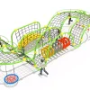 KP-SWPB004-1 back of kids amusement park outdoor rope climber: arch bridge, slide
