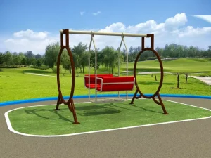 Metal ring frame swing set, double swing seats for play system