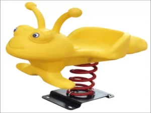 Jinete de muelle de abeja de plástico amarillo para estructura de juego exterior