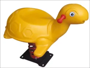 Jinete de muelle de tortuga de polietileno amarillo para instalaciones de juegos infantiles al aire libre