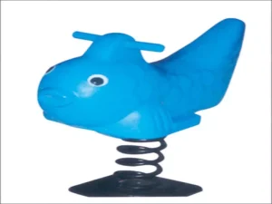 Poly azul oro pez muelle balancín instalaciones de juego al aire libre