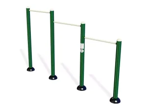3 Barras simples de diferente altura, Máquina de ejercicios Park