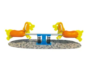Tabla de equilibrio con resorte de perro de poliéster amarillo para instalaciones de recreación al aire libre