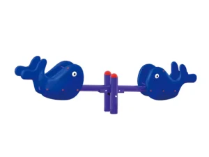 Aparato de juego de exterior Blue poly whale spring seesaw