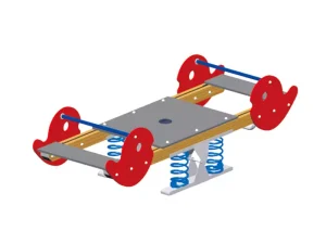4 Red poly birds spring seesaw outdoor play facilities