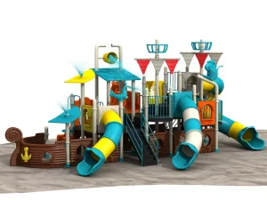Divertido juego infantil Barco Pirata de 2 capas con toboganes