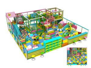 Arco iris mediano encantador lugar de juegos infantiles de interior