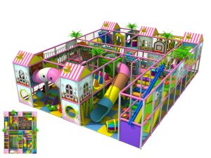 Super impresionante gran arco iris con temas de equipos de gimnasia para niños de interior para la venta