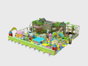 Reino de juegos de interior con temática de aventuras: Diversión con avión y zona de juegos con cama elástica
