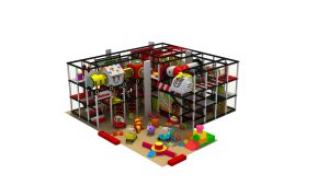 playground house：3-level play structure with sandbox