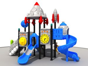 Juego infantil Rocket Ship con tobogán en espiral