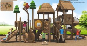 Emocionante parque infantil al aire libre de 2 capas con torre de escalada