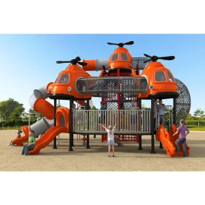 Airplane Series Outdoor Playground – Commercial Multi-Level Helicopter Theme