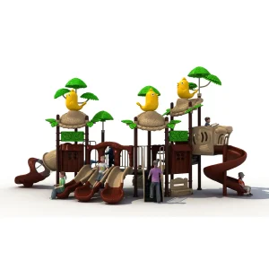 Forest Jungle Playset with Spiral Tube Slides & Climbing Towers