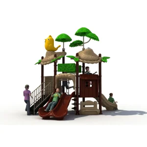 Birds & Forest Jungle Playground – Outdoor Multi-Play Structure with Dual Slides
