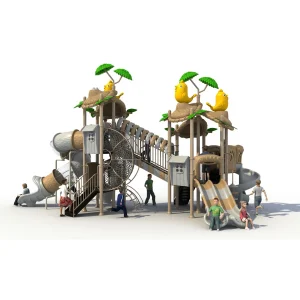 Birds Nest Jungle Adventure Playground – Outdoor Multi-Slide Playset with Tube Tunnel & Climbing Towers