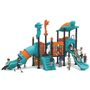 Children’s Outdoor Playground Structure with Ocean and Marine Animal Theme for 3-12 Years Old